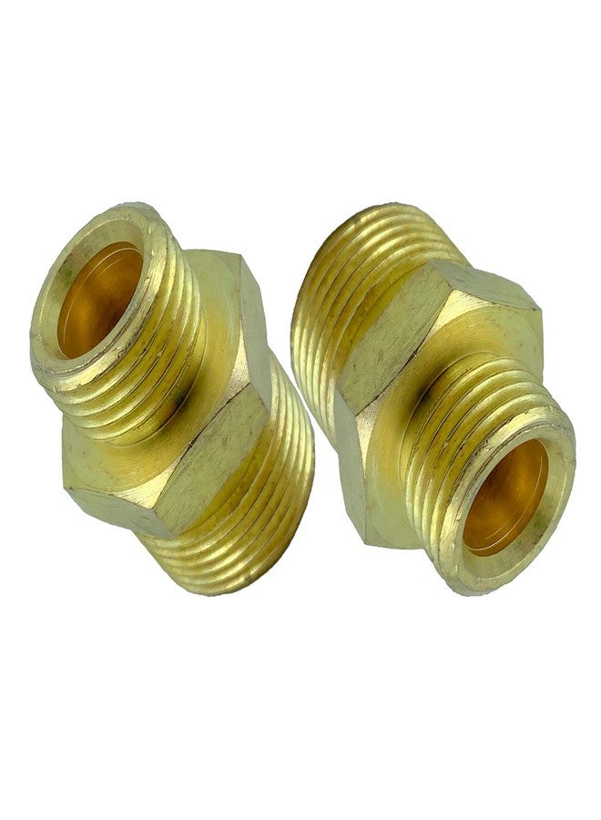 دي بي تي وصلة أنبوب ملولبة سداسية مخفضة من النحاس الأصفر مقاس 3/8 بوصة × 1/2 بوصة | عبوة من قطعتين | - Image 1